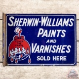 SWP Sherwin Williams Paints DS Porcelain Flange Sign w/ Cover the Earth Logo