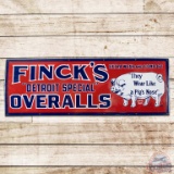 Finck's Detroit Special Overalls SS Porcelain Sign w/ Pig
