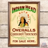 Scarce Indian Head Morotock Overalls & Trousers Embossed SST Sign Danville VA