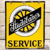 Studebaker Service DS Porcelain Sign w/ Wheel Logo