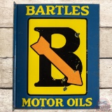 Bartles Motor Oils Porcelain Flange Sign