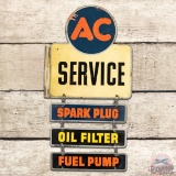 1947 AC Service DST Flange Sign w/ Attachments