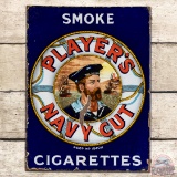 Smoke Player's Navy Cut Tobacco Cigarettes Graphic DS Porcelain Flange Sign