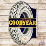 Goodyear Tires Die Cut DS Porcelain Flange Sign