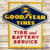 1956 Goodyear Tire and Battery Service Embossed SST Sign w/ Logo