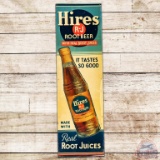 Hires R-J Root Beer Vertical Embossed SST Sign w/ Bottle