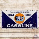 That Good Gulf Gasoline SS Porcelain Sign w/ Logo
