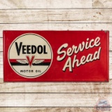 Veedol Motor Oil Service Ahead Embossed SST Sign w/ Logo