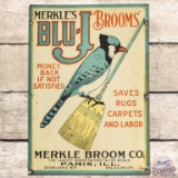 Merkle's Blue-J Brooms Embossed SST Sign