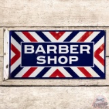 Barber Shop DS Porcelain Flange Sign