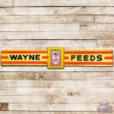 Scarce 14' Wayne Feeds Three Piece SS Porcelain Sign w/ Logo