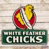White Feather Chicks Die Cut Masonite Sign Mankato Minn