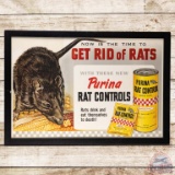 Purina Get Rid of Rats Rat Control Framed Paper Sign