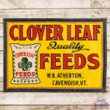 Early Clover Leaf Quality Feeds Cardboard Sign w/ Metal Frame