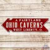 Ohio Caverns West Liberty Ohio Embossed Arrow Sign
