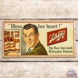 Schlitz Bless Her Heart SST Sign w/ Bottles & Cans