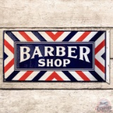 Barber Shop DS Porcelain Flange Sign