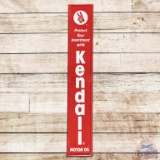 Kendall Motor Oil Vertical Embossed SST Sign w/ Logo