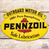 1959 Pennzoil Outboard Motor Oil Safe Lubrication DST Sign