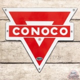 Conoco Motor Oil Die Cut SS Porcelain Sign