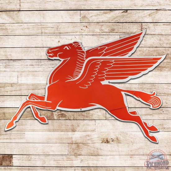 1953 Mobil Pegasus Left Facing SS Porcelain Cookie Cutter Sign
