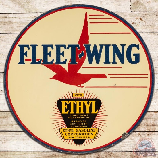 Fleetwing Ethyl 30" DS Porcelain Sign w/ Logo