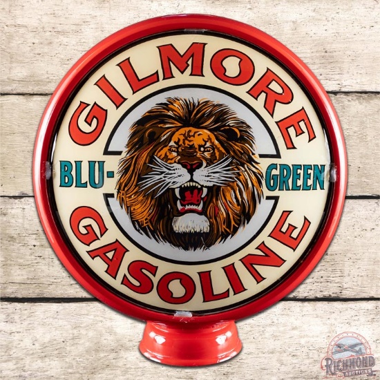 Gilmore Blue Green Gasoline 15" Gas Pump Globe Lens Single