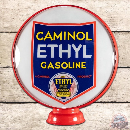 Caminol Ethyl Gasoline 15" Gas Pump Globe Lens Single