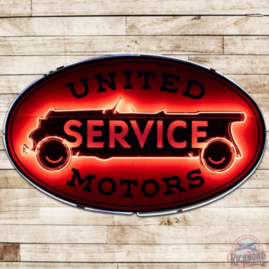 8' United Motors Service DS Porcelain Neon Sign