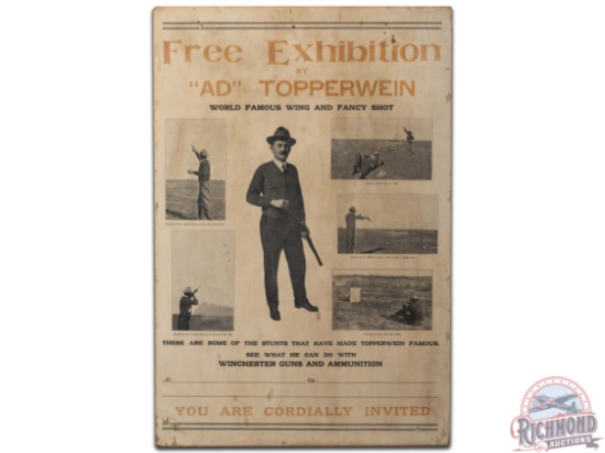Winchester Free Exhibition By "AD" Topperwein Cardstock Poster Sign