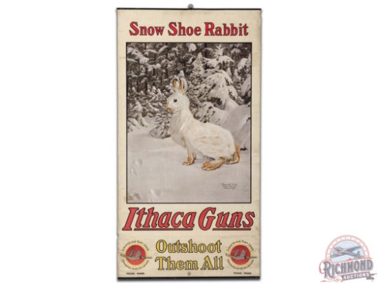 1910 Ithaca "Snow Shoe Rabbit" Paper Poster Sign