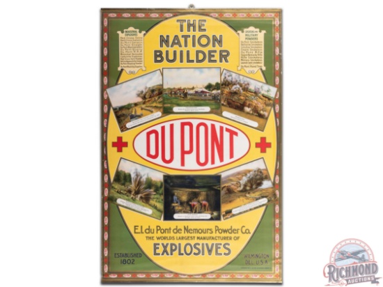 Scarce 1916 "The Nation Builder" DuPont Paper Explosives Poster Sign