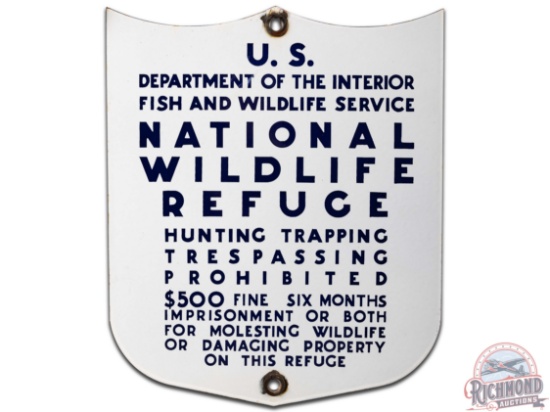 U.S. Department Of Interior National Wildlife Refuge Porcelain Sign