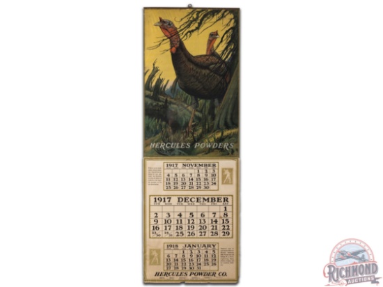 1917 Hercules Powder Paper Calendar w/ Turkeys