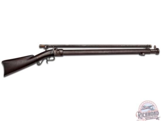 Civil War Era G.H. Ferris Utica NY Percussion Muzzleloader Heavy Bench Rifle