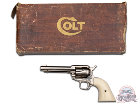 1967 Colt Single Action Frontier Scout Nickel 4.75" K Series Revolver in Original Box