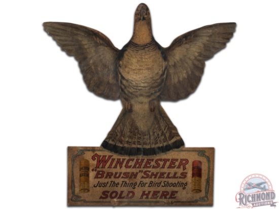 Winchester "Brush" Shells Sold Here Die Cut Cardboard Sign