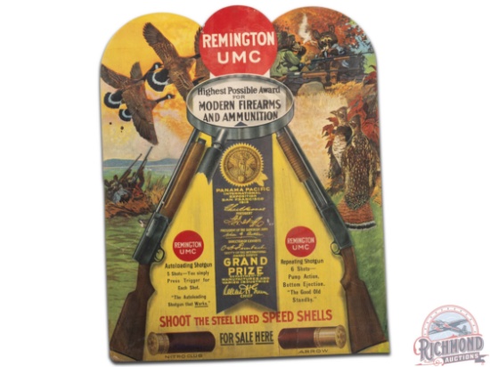 Remington UMC Shotgun Cardboard Easel Back Countertop Display Sign