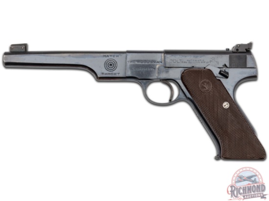 RARE 1943 WWII US Property Stamped Colt Woodsman Bullseye Match Target .22 LR Semi-Auto Pistol