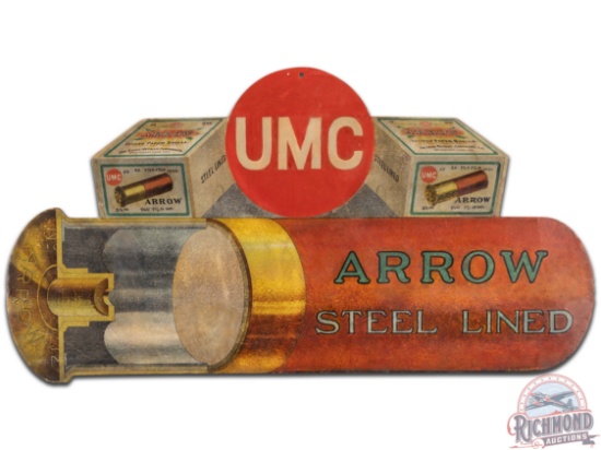 The Union Metallic Cartridge Co. Die Cut Cardboard 12 Gauge Shot Shell Sign