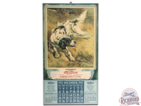 1932 Western Cartridge Co. "Champion Mars Guy" Paper Calendar Sign