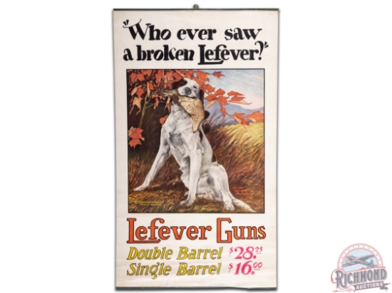 Lefever Guns "Who Ever Saw A Broken Lefever" Paper Poster Sign