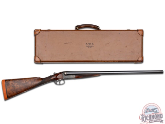 Early 1900's Engraved Charles Boswell 12 Ga English Double Barrel Shotgun & Abercrombie & Fitch Case