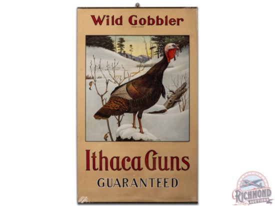 1908 Ithaca Guns Guaranteed "Wild Gobbler" Paper Poster Sign