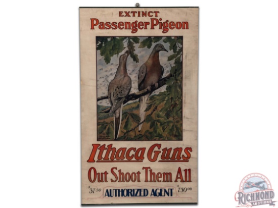 Rare Ithaca Guns "Extinct Passenger Pigeon" Authorized Agent Paper Poster Sign