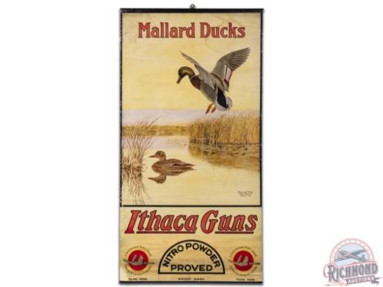 1912 Ithaca Guns "Mallard Ducks" Paper Poster Sign