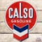 Calso Gasoline SS Porcelain Pump Plate Sign w/ Hallmark