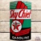 1940 Texaco Sky Chief Gasoline Curved SS Porcelain Gas Pump Plate Sign
