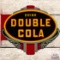 1940s NOS Drink Double Cola Die Cut DS Tin Flange Sign