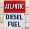 Atlantic Diesel Fuel SS Porcelain Gas Pump Plate Sign